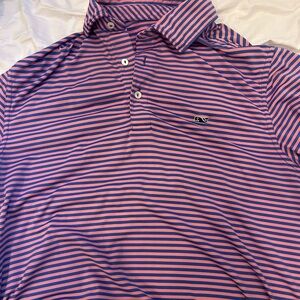 Vineyard Vines Pink and Blue Polo Shirt Classic Stripes